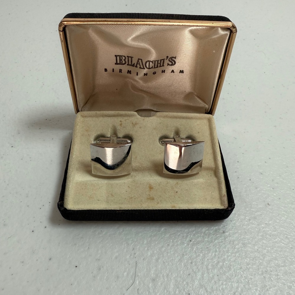 Vintage Bach's Birmingham Silver Cuff Links